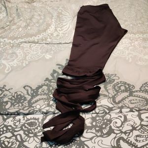 Blk ballet leggings with ties